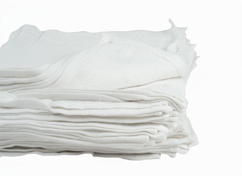 Rags/Wipes 10 LB Box White Cotton